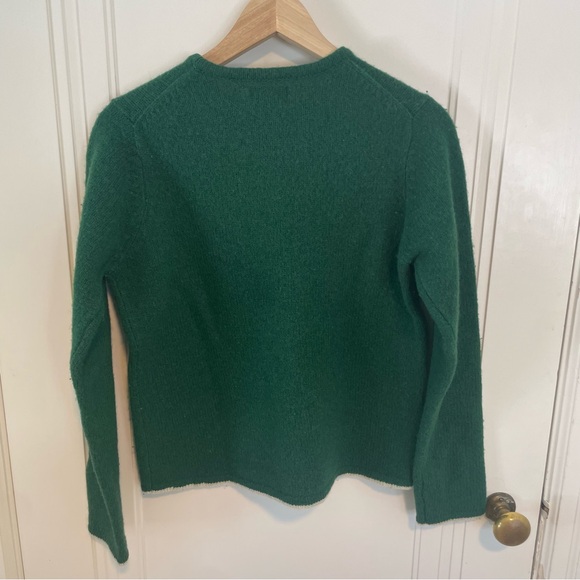Vintage Abercrombie & Fitch 100% Wool Forest Green Crew Neck Sweater - Picture 3 of 3
